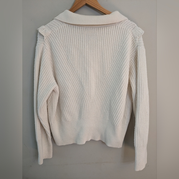 Derek Lam 10 Crosby Noelia Cream Ruffle Wool Sweater Size XL - Picture 7 of 9